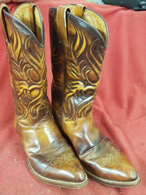 Vintage DAN POST Cowboy Boots Size 8 Made in Spain