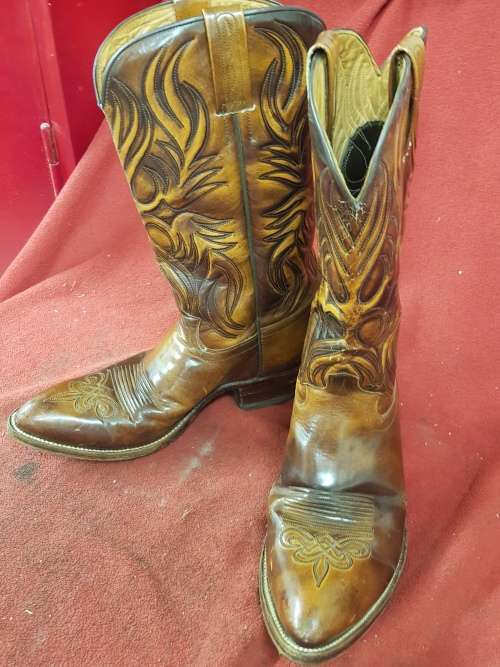 Vintage DAN POST Cowboy Boots Size 8 Made in Spain