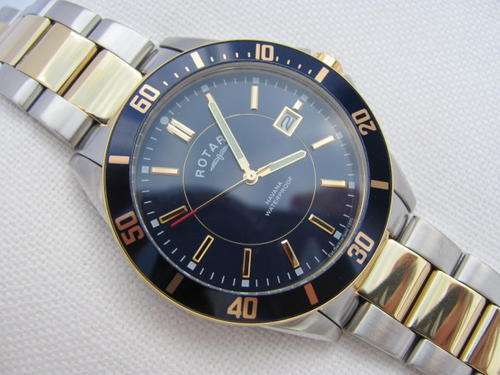NEW ROTARY HAVANA DIVER STYLE 2TONE BRACELET WATCH