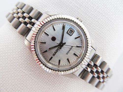 RADO VOYAGER DATE AUTOMATIC LADIES WATCH, SILVER DIAL