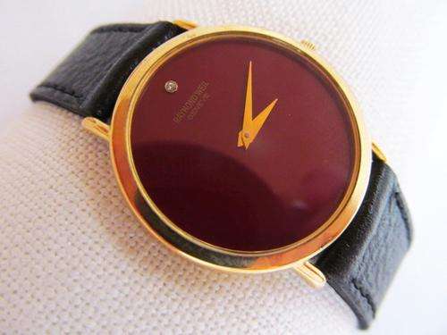 RAYMOND WEIL GENEVE MENS WATCH QUARTZ MAROON