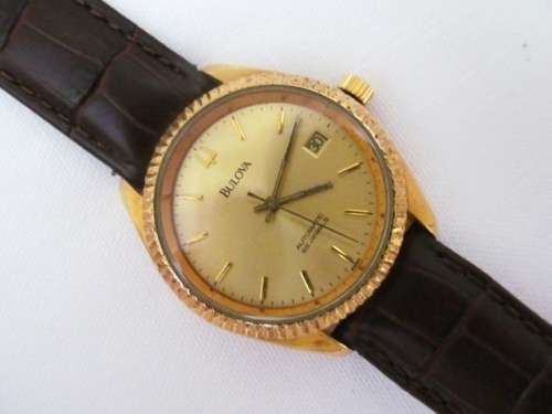 Vintage Bulova Automatic 25 Jewels Mens Gold Plated Watch
