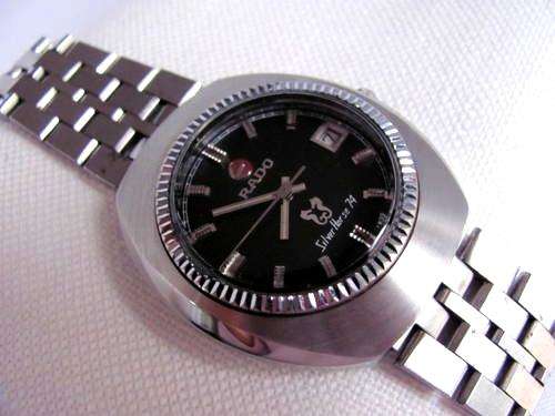 Authentic VINTAGE RADO SILVER HORSE MENS74 SS AUTO DATE WATCH