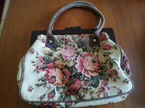 Old vintage tapestry bag