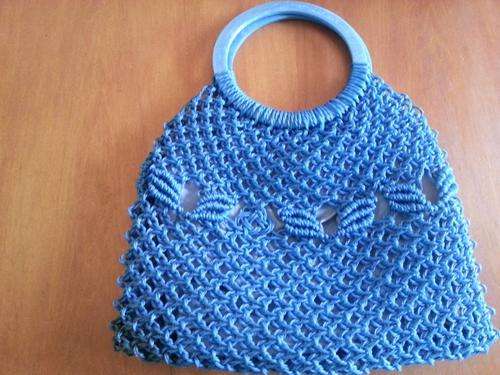 Vintage vinyl knitted bag