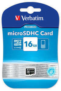 Verbatim Micro SDHC Class10 16Gb Memory Card.