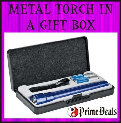 METAL TORCH in a GIFT BOX - Includes Batteries and Lanyard - DIFFERENT COLORS INSIDE!!