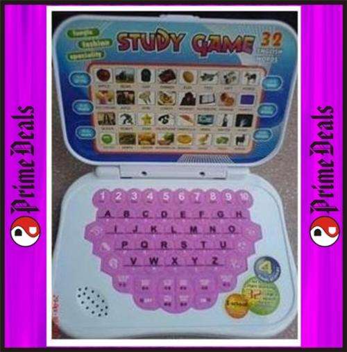 BABY LAPTOP - STUDY GAME - Learn Letters, Words, Spelling, Asking with Music! - BID NOW!!!