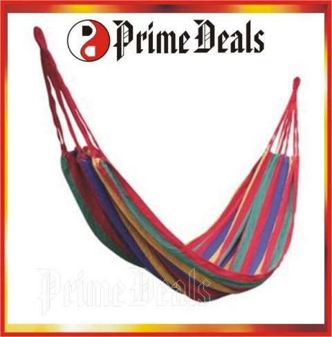 3 Units to GO!! RAINBOW STRIPED HEAVY DUTY MATERIAL HAMMOCK - DURABLE - Carry bag - CAMP IN STYLE!!