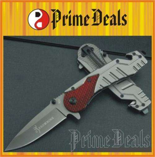 3 to Go!! BROWNING X31 SURVIVAL FOLDING KNIFE - Titanium Plated Stainless Steel Blade! TOP QUALITY!!