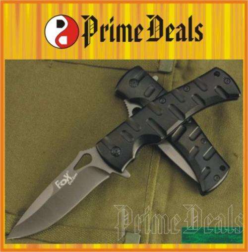 4 to Go!! FOX DA12 OUTDOOR FOLDING KNIFE - Titanium Plated Stainless Steel Blade! SHAFT LOCK!! WOW!!
