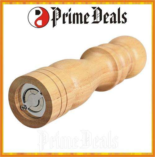 6 to Go!! CLASSICAL WOODEN OAK PEPPER / SALT / SPICE MILL GRINDER - 21cm - Metal Grinding Mechanism