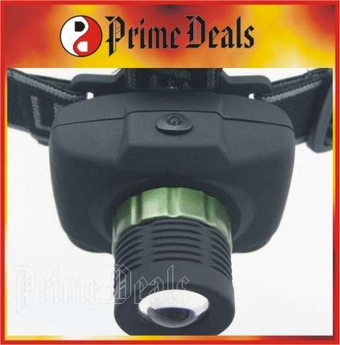 3 to Go!! HIGH POWER LED ZOOM HEADLAMP - 3 Modes (High, Low, SOS) - Adjustable Head Strap - **NEW**