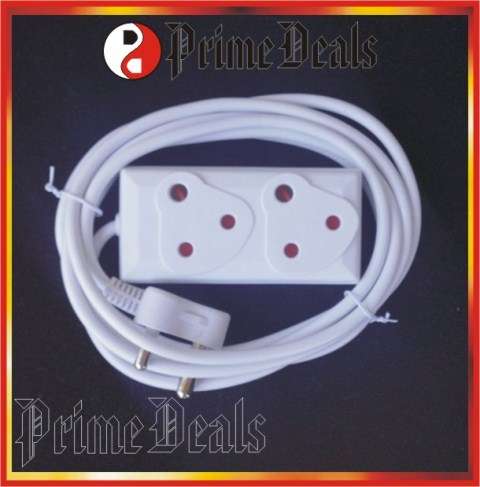 3m EXTENSION CORD with a TWO-WAY MULTI-PLUG - 10A, 250V PLUG - 4 to Go!!