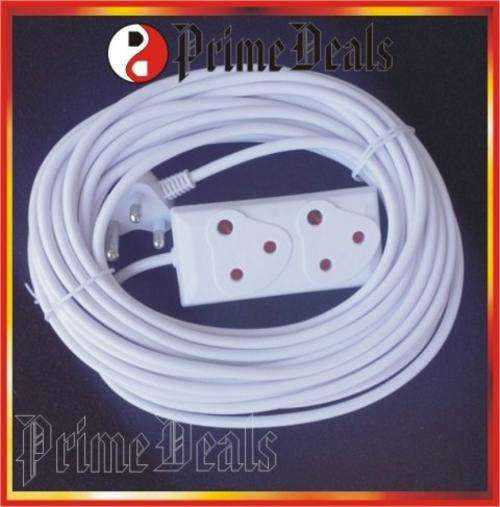 15m EXTENSION CORD with a TWO-WAY MULTI-PLUG - 10A, 250V PLUG - BEST QUALITY!!