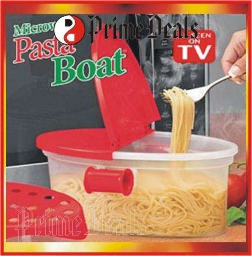 6 to Go!! MICROWAVE PASTA BOAT - Make perfect pasta in your microwave - COOKS FAST, EASY & PERFECT!!