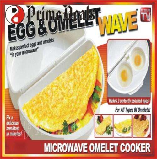 EGG & OMELET WAVE - Makes perfect eggs and omelets in your Microwave!! - 3 to Go!!