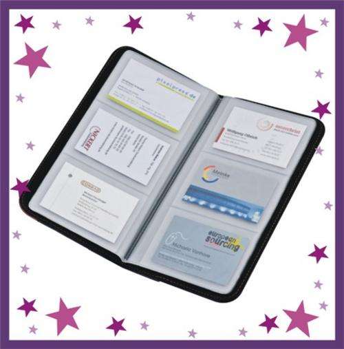 BONDED LEATHER BUSINESS CARD HOLDER.