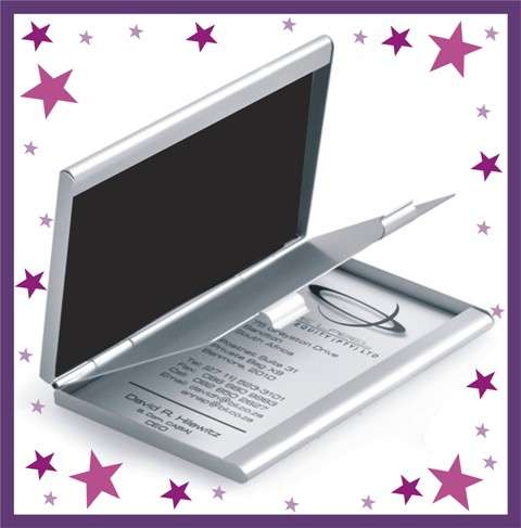 1 - 4 - ME - 1 - 4 - U ALUMINIUM BUSINESS CARD HOLDER.