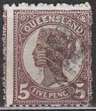 Queensland 1895-96 SG 215 used note the very large perforation shift