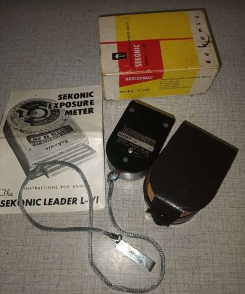 Vintage Sekonic Leader L-VI Light Meter With Case And Chain