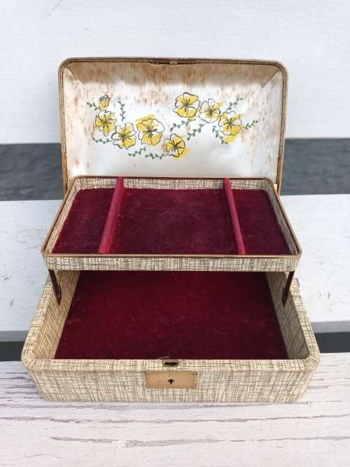 VINTAGE Farrington Texol Jewelry Box made in U.S.A.
