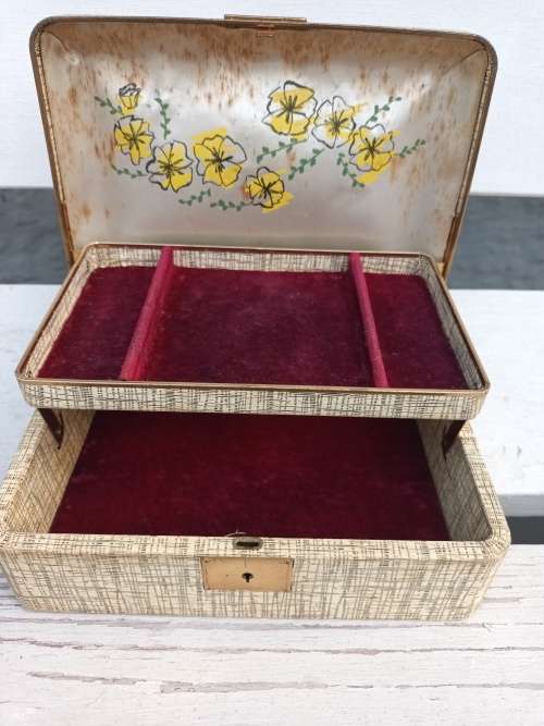 VINTAGE Farrington Texol Jewelry Box made in U.S.A.