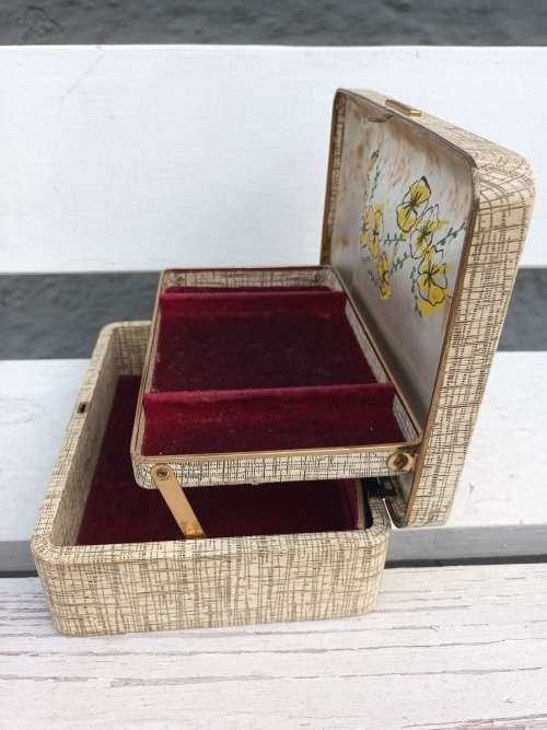 VINTAGE Farrington Texol Jewelry Box made in U.S.A.