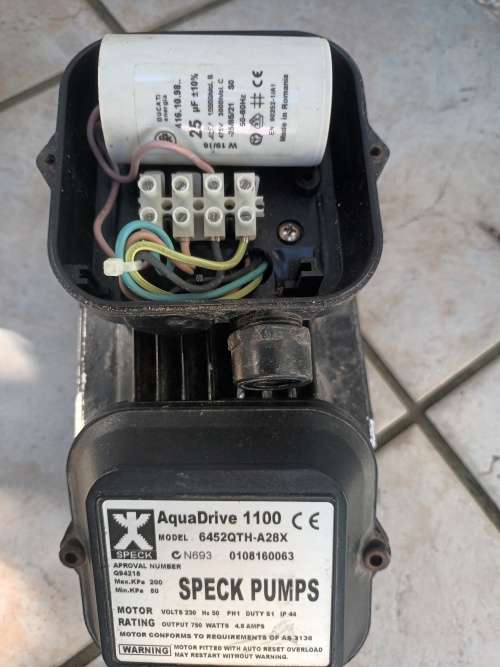 Speck Pumps AquaDrive 100 Motor MODEL 6452QTH-A28X