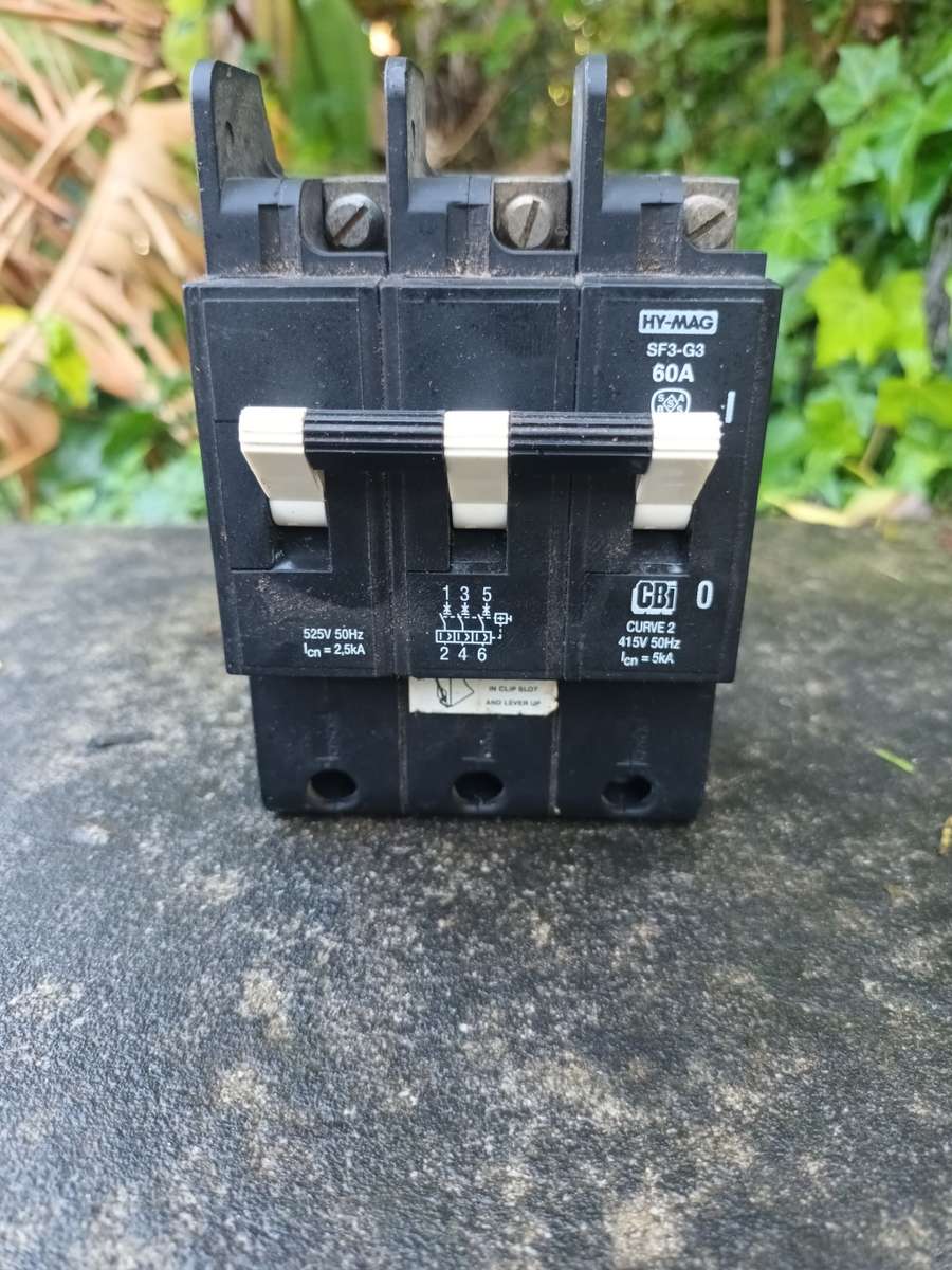 CBI Circuit Breaker 3 Pole Curve 2 60A 6kA 415V