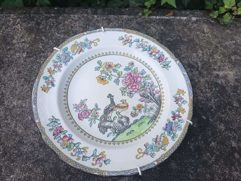 Antique Copeland Spode Peacock Plate