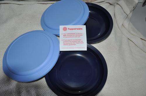 Tupperware 2 bowl plate set with lids