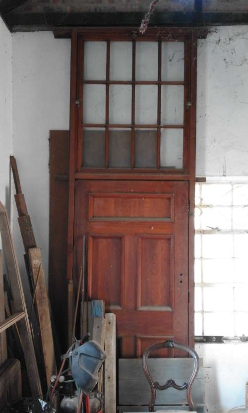 Tall outside door with fanlight