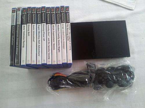 PS2 Console with 1 Remote & 12 Games