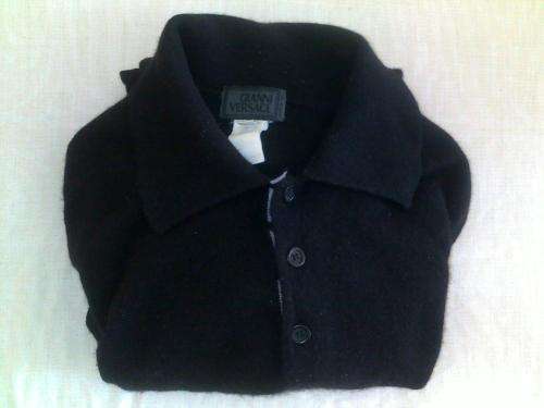 VERSACE 100% Cashmere Sweater Luxury Size M BLACK (Slim/Medium size body fit)