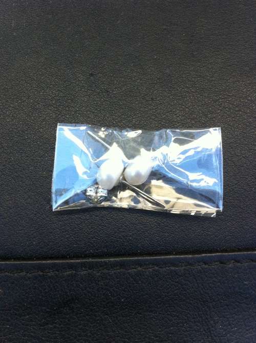 7mm Akoya Pearl and Sterling Silver Colored Earings - Very Beautiful Real Pearl