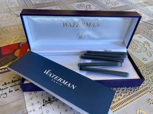 Waterman Hemisphere Fountain Pen Medium Nib - Chrome satin Brush Finish