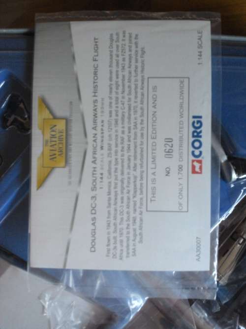 Corgi Aviation - DC 3 South African Airways - Limited edition 0620