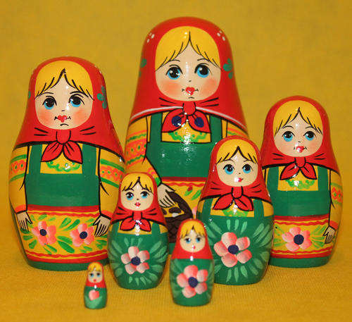 Russian Wooden Stacking Nesting Matryoshka Babushka Original Handmade Traditional Style 7pc