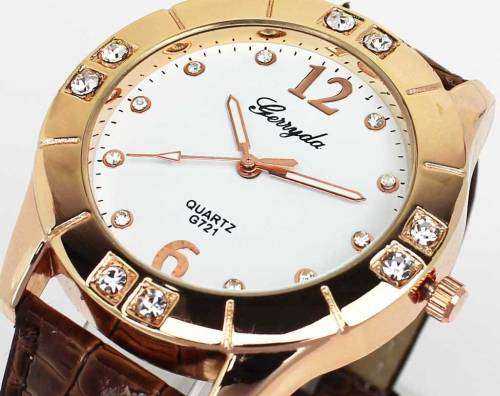 Elegant Temperament Charm Dress Brown Ladies Women Watch Big Case Watches " All most gone"