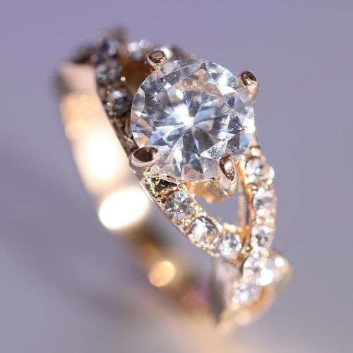 18K White Gold Filled Wedding Jewellery white Sapphire Engagement Ring US size 8