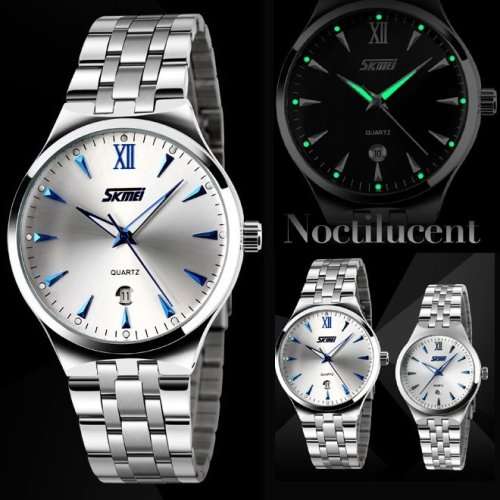 Waterproof Fashion Men's Stainless Steel Quartz Analog Date Sport Wrist Watch