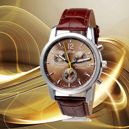 Mouse over image to zoom Fashion-Mens-Leather-Watch-Crocodile-Stainless-Steel-Quartz-Analog-Watches