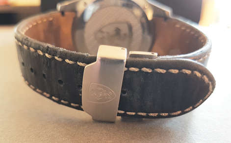 SCUDERIA FERRARI GENTS WATCH WITH BLACK LEATHER STRAP. PIT CREW WATCH!