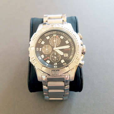 FESTINA CHRONO BIKE 16177 ALL STAINLESS STEEL GENTS WATCH, BLACK DIAL, QUARTZ, ALARM.