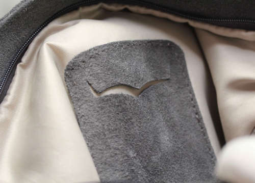 FIRENZE ITALIAN MADE GREY GENUINE SUEDE LEATHER TOTE HANDBAG WITH FRINGED TASSEL DETAIL