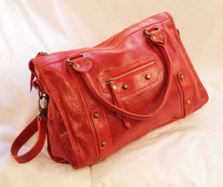 FIRENZE GENUINE LEATHER SAFARI HANDBAG. DESIGN MODELLED ON BALENCIAGA. MADE IN ITALY