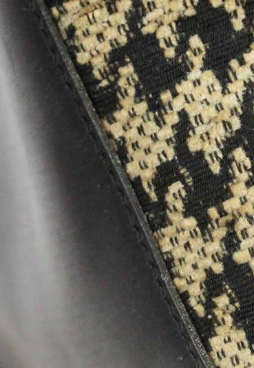 TUMI LEATHER AND HOUNDSTOOTH WOOL BUCKET HANDBAG. QUITE RARE! DUSTCOVER.