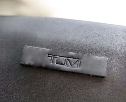 TUMI LEATHER AND HOUNDSTOOTH WOOL BUCKET HANDBAG. QUITE RARE! DUSTCOVER.