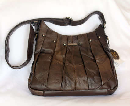 LORENZ GENUINE ITALIAN BROWN PATCHWORK LEATHER BOHO BAG